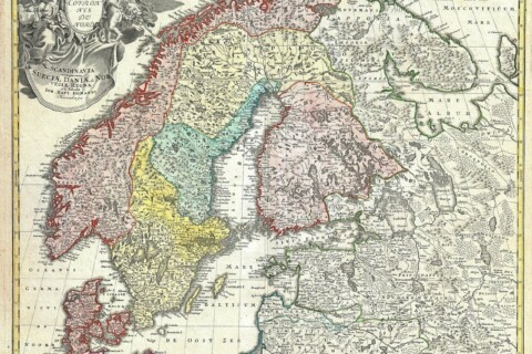 Old-world map of Scandinavia
